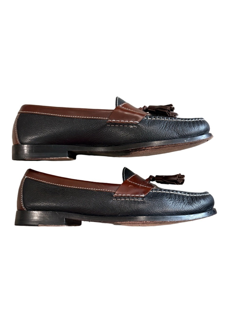 Cole Haan Brown and Black Pinch Tassel Leather Loafers Size 9 D. Classic preppy - Picture 3 of 12